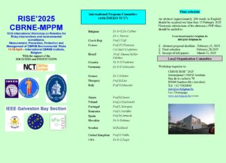 12th international Workshop on Robotics for Risky Interventions and environmental surveillance RISE’2025 CBRNE-MPPM 14-15 April 2025